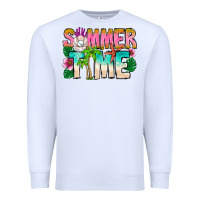 White Summer Time Premium Sweatshirt - CowhideDigitalArt