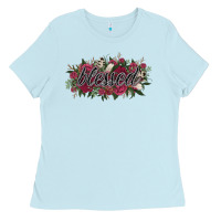 Baby Blue blessed Ladies Tee - NancyCooperArtShop