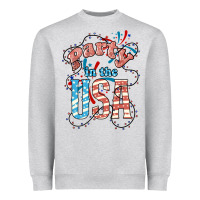 Heather Grey Party in the USA 4th of july Heavyweight Sweatshirt - HowdyJamesFarm