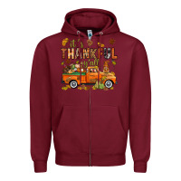 Burgundy it's thankful y'all with truck bbs Zipper Hoodie - BundleAndBundleShop