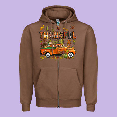 It's Thankful Y'all With Truck Bbs Zipper Hoodie Designed By Bundleandbundleshop
