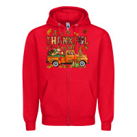 Red it's thankful y'all with truck bbs Zipper Hoodie - BundleAndBundleShop