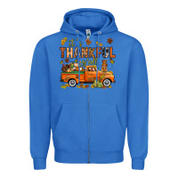True Royal it's thankful y'all with truck bbs Zipper Hoodie - BundleAndBundleShop