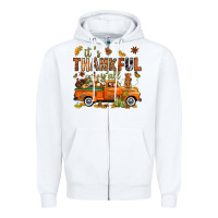White it's thankful y'all with truck bbs Zipper Hoodie - BundleAndBundleShop