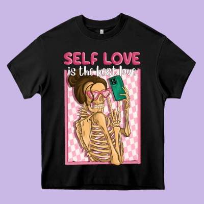 Self Love Is The Best Love Heavy Core Tee Designed By Maliassmallbusiness