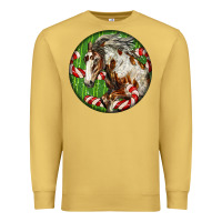 Antique Gold Horse Christmas Premium Sweatshirt - LillyAllenDesigns