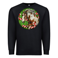 Black Horse Christmas Premium Sweatshirt - LillyAllenDesigns
