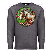 Charcoal Heather Horse Christmas Premium Sweatshirt - LillyAllenDesigns