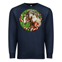 Navy Horse Christmas Premium Sweatshirt - LillyAllenDesigns