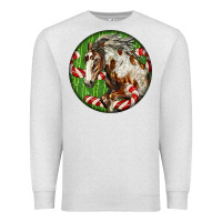 Oatmeal Heather Horse Christmas Premium Sweatshirt - LillyAllenDesigns
