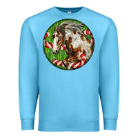 Ocean Blue Horse Christmas Premium Sweatshirt - LillyAllenDesigns