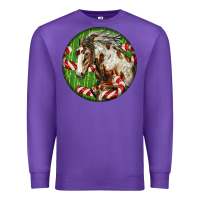 Purple Horse Christmas Premium Sweatshirt - LillyAllenDesigns