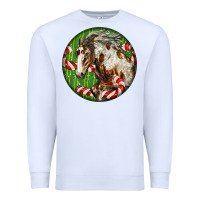 White Horse Christmas Premium Sweatshirt - LillyAllenDesigns