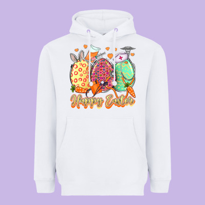 Happy Easter Eggs Nurse Heavyweight Hoodie Designed By Lillyallendesigns
