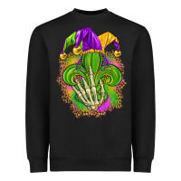 Mardi Gras With Skeleton Hand Heavyweight Sweatshirt | Teevron