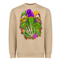 Mushroom Mardi Gras with skeleton hand Heavyweight Sweatshirt - HowdyJamesFarm
