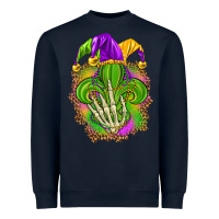 Navy Mardi Gras with skeleton hand Heavyweight Sweatshirt - HowdyJamesFarm