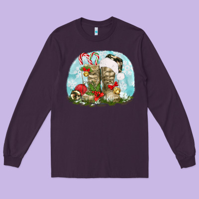Army Boots Christmas Long Sleeve Tee Designed By Texasbilliewilder