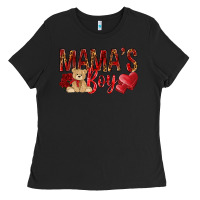 Mamas Boy With Leopard Ladies Tee | Teevron