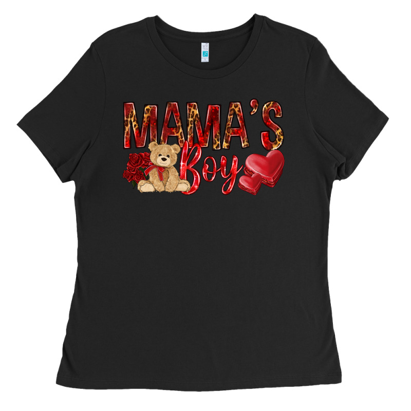 Mamas Boy With Leopard Ladies Tee by NancyCooperArtShop | Teevron