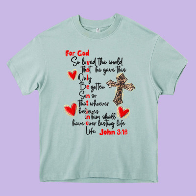 For God So Loved The World Heavy Core Tee Designed By Maliassmallbusiness