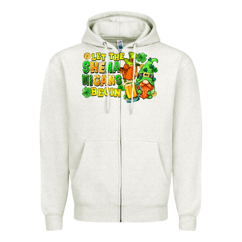 Let The Shenanigans Begin St. Patrick's Day Zipper Hoodie by FaDigitalArtStudio | Teevron