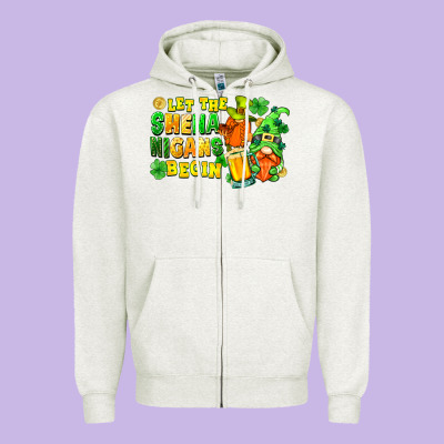Let The Shenanigans Begin St. Patrick's Day Zipper Hoodie Designed By Fadigitalartstudio