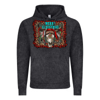 Vintage Black merry christmas bull skull Vintage Hoodie - RanaPortraitStore