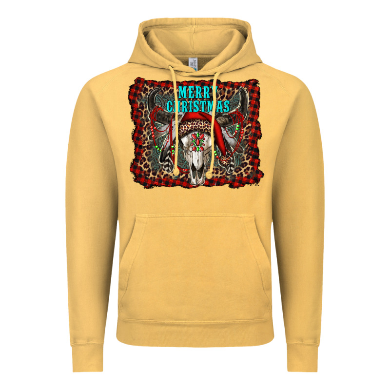 Merry Christmas Bull Skull Vintage Hoodie by RanaPortraitStore | Teevron