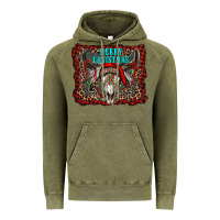 Vintage Olive merry christmas bull skull Vintage Hoodie - RanaPortraitStore