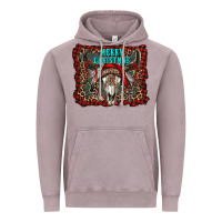 Vintage Zinc merry christmas bull skull Vintage Hoodie - RanaPortraitStore