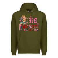 Army Green be mine cupid Premium Hoodie - RanaPortraitStore