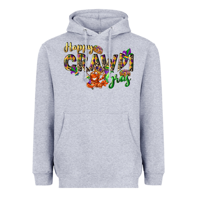 Happy Crawdi Gras Heavyweight Hoodie by LillyAllenDesigns | Teevron
