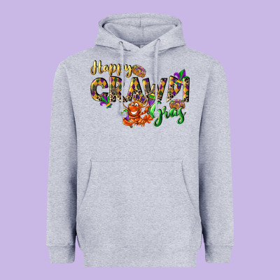 Happy Crawdi Gras Heavyweight Hoodie Designed By Lillyallendesigns