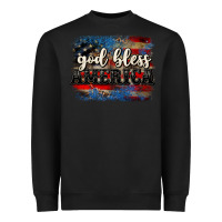 Black God bless America  4th of July Heavyweight Sweatshirt - CowGirlArtShop