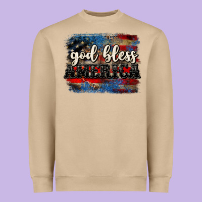God Bless America  4th Of July Heavyweight Sweatshirt Designed By Cowgirlartshop