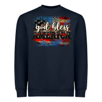 Navy God bless America  4th of July Heavyweight Sweatshirt - CowGirlArtShop