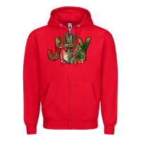 Red joy christmas with cross bbs Zipper Hoodie - BundleAndBundleShop