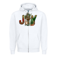 White joy christmas with cross bbs Zipper Hoodie - BundleAndBundleShop