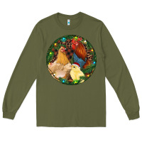 Army Green Christmas Chick Family Long Sleeve Tee - RanaPortraitStore