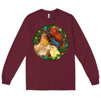Burgundy Christmas Chick Family Long Sleeve Tee - RanaPortraitStore