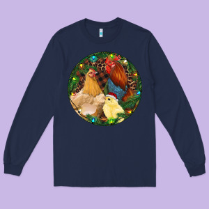 Christmas Chick Family Long Sleeve Tee Designed By Ranaportraitstore
