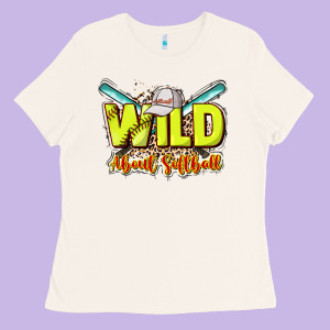 Wild About Softball Ladies Tee Designed By Nancycooperartshop