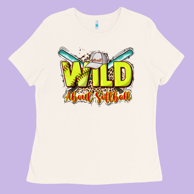 Wild About Softball Ladies Tee Designed By Nancycooperartshop