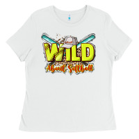 White wild about softball Ladies Tee - NancyCooperArtShop