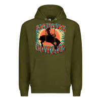 Army Green American cowgirl 4th of july Premium Hoodie - FaDigitalArtStudio