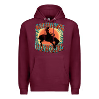 Burgundy American cowgirl 4th of july Premium Hoodie - FaDigitalArtStudio