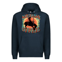 Navy American cowgirl 4th of july Premium Hoodie - FaDigitalArtStudio