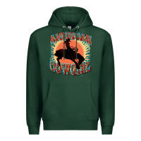 Sports Green American cowgirl 4th of july Premium Hoodie - FaDigitalArtStudio