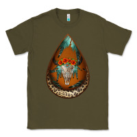 Army Green leopard bullskull teardrop earrings Classic Tee - Jasminsmagicworld